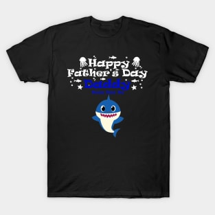 Happy Fathers day daddy shark White T-Shirt